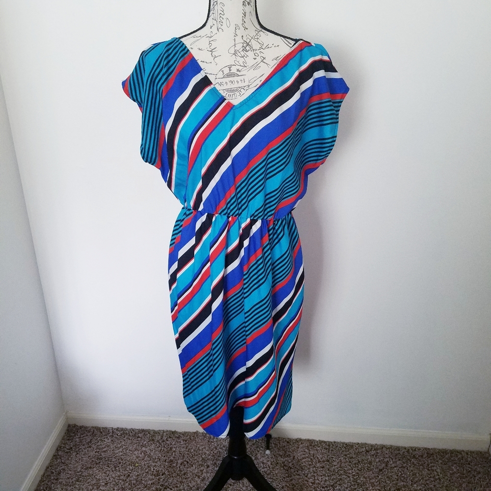 Maurices Dress blue striped Large
